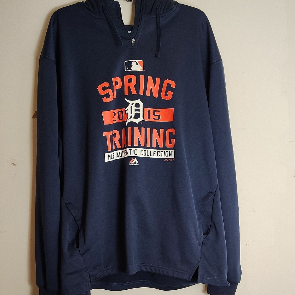 MLB Navy and Orange Spring Training Zip-Up Sweater